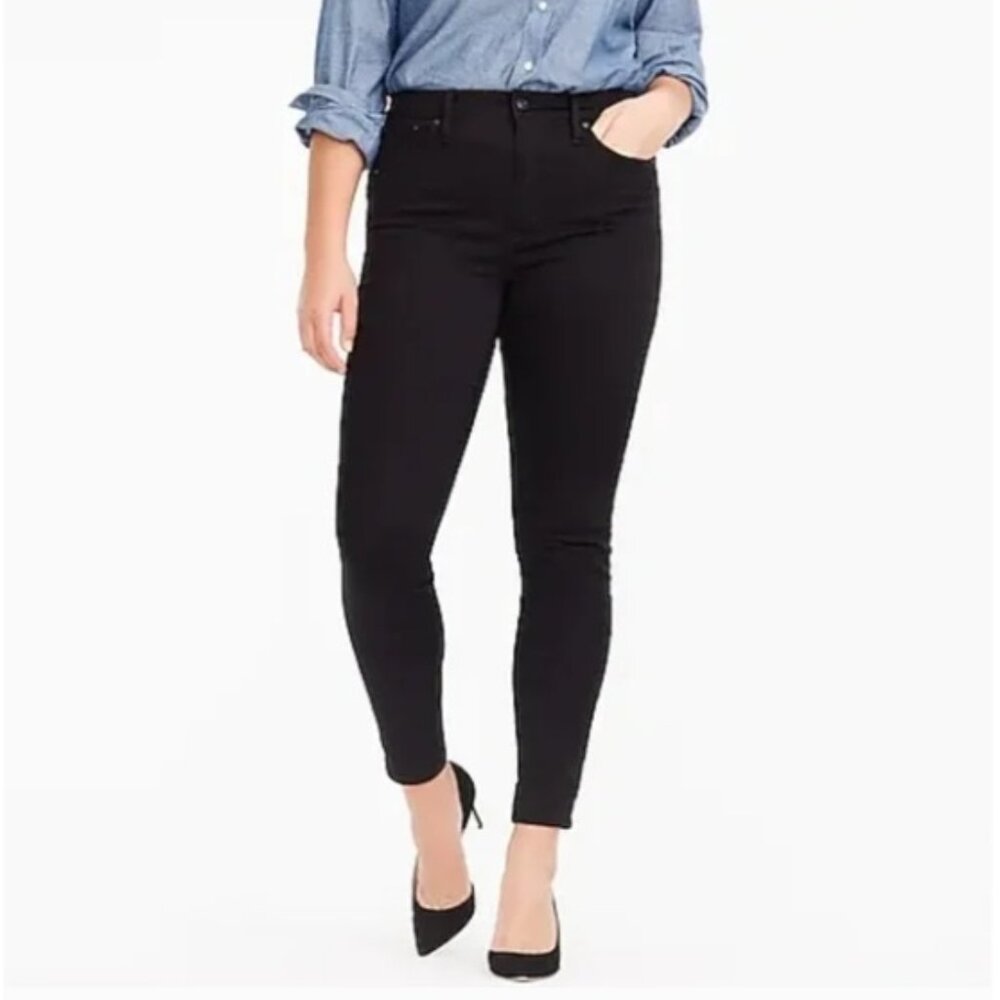 J. Crew 10" highest-rise toothpick jeans in black